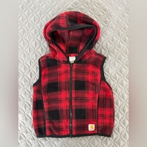 Carhartt Red and Black Hooded Vest